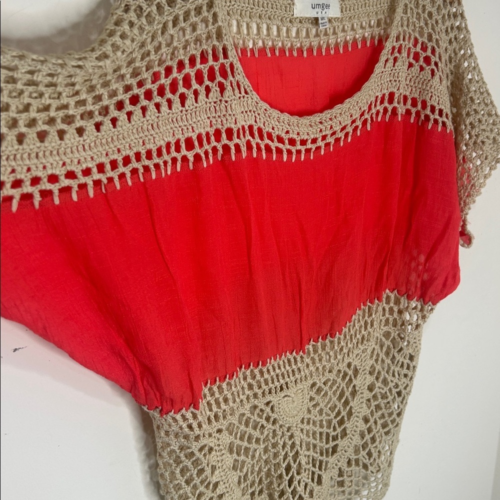 UMGEE Crochet Mix Media Top Boho Festival Size Medium/Large - Picture 8 of 13